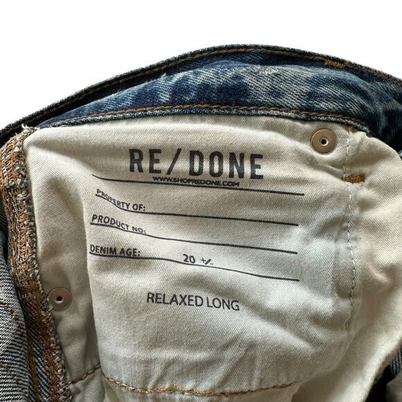RE/DONE High Rise Relaxed Straight Jeans in in Crafted Indigo Women's Size 26 - Picture 10 of 12
